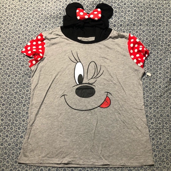 Minnie Mouse Disney Ears T-shirt hoodie xxl - Picture 1 of 3